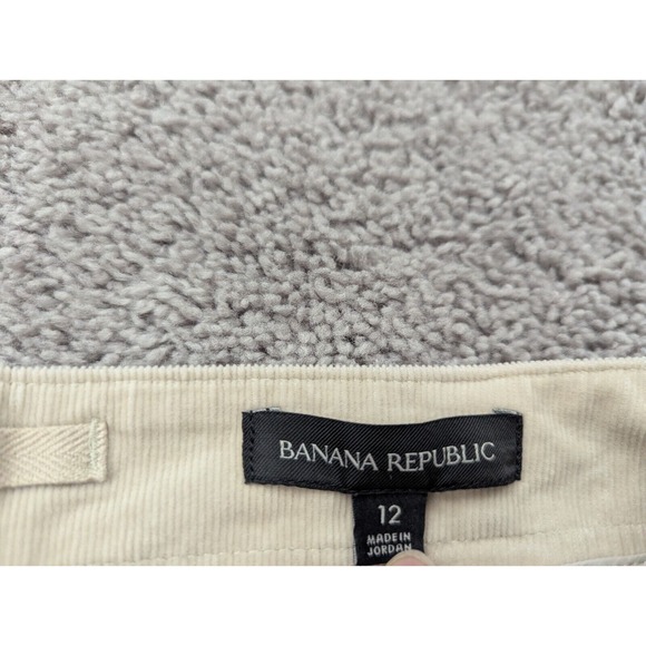 Banana Republic Chino Pants Womens Size 12 Corduroy Ankle Zip Stretch Beige - Picture 3 of 8